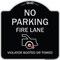 Signmission No Parking Fire Lane Violators Booted or Towed Heavy-Gauge Aluminum Sign, 18" x 18", BS-1818-23737 A-DES-BS-1818-23737 - alternate 1